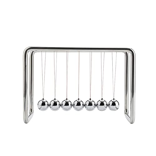 CERROPI Newtons Cradle Pendulum with 7 Balls Classic Swing Newton Balance Ball 30 Sec Swingtime Science Physics Gadget Desk Toys  Office Gadgets for Desk Decorations - Image 1