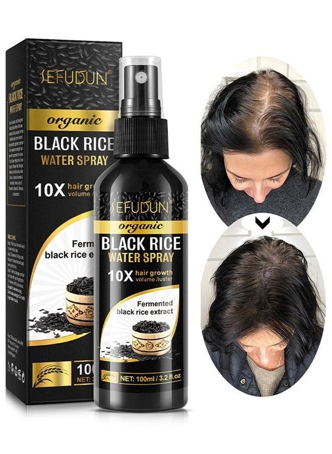 Sefudun Black Rice Water For Hair Growth, Rice Water Spray For Damaged Dry Hair Treatment, For Women And Men Treatment For Hair Loss, Damaged Dry Hair, Hair Regrowth For Thicker Longer Fuller Hair 100ML - Image 1