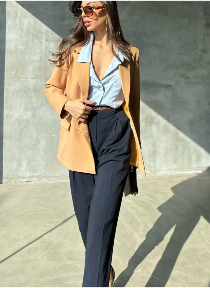 JOY Side pocket carrot cut navy pants  - Image 3