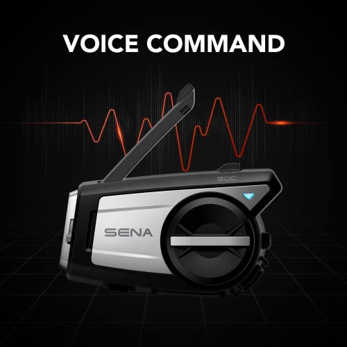 Sena 50C Motorcycle Communication & 4K Camera System with Sound by Harman Kardon Integrated Mesh Communication Headset with Premium Microphone & Speakers - Image 3