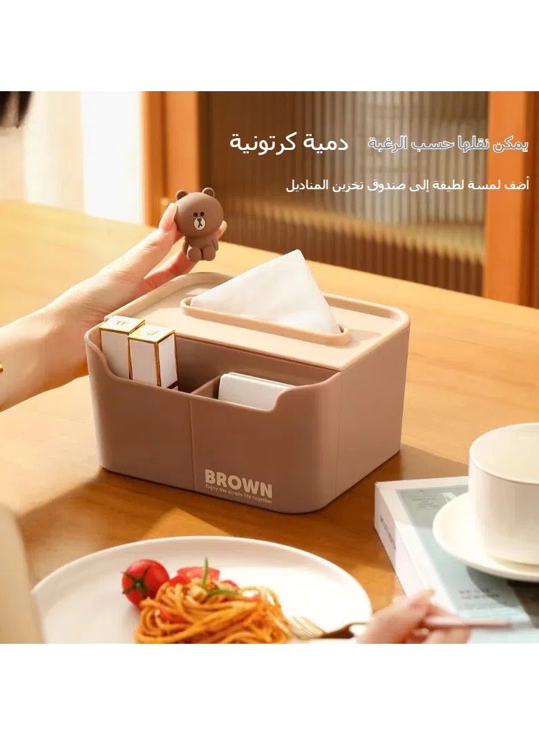 جنرال الدب البني الورق الإبداعي صندوق المناشف، صندوق درج الورق المنزلي، طاولة القهوة جهاز التحكم عن بعد، صندوق تخزين المناشف الورقية، صندوق درج الورق المكتبي التخزين  - Image 2