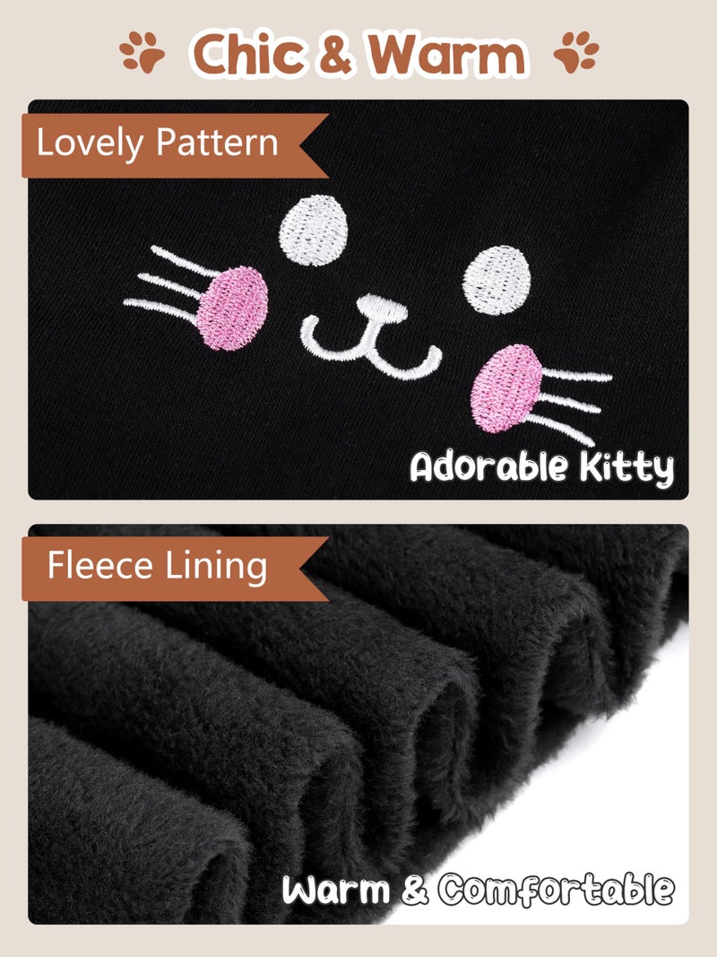 Resinta 3 Pack Girls Fleece Lined Leggings Kitty Pattern Thick Pants Footless Velvet Tights Warm Clothes for Kid - Image 5