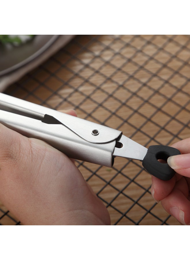 Onlycook 304 Stainless Steel Multifunctional Tongs For Grilling Meat, Steak, Food, Bread, Extended And Thickened, Heat-Resistant Tongs - Image 2