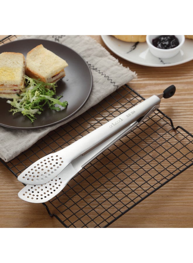 Onlycook 304 Stainless Steel Multifunctional Tongs For Grilling Meat, Steak, Food, Bread, Extended And Thickened, Heat-Resistant Tongs - Image 1