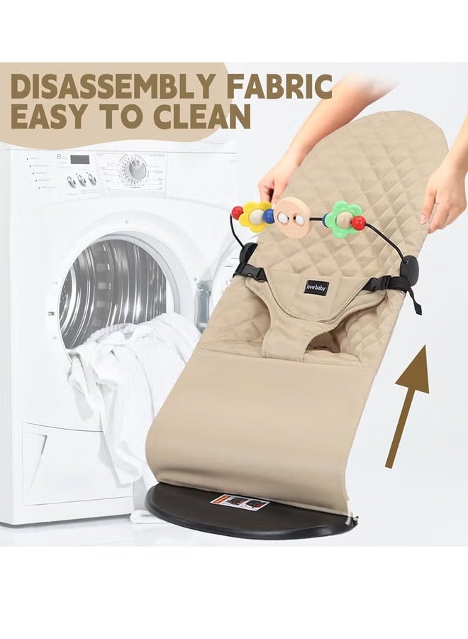 تاختيلا كرسي توازن محمول للأطفال حديثي الولادة، كرسي هزاز للأطفال، مقعد هزاز للأطفال، كرسي هزاز محمول مع اهتزازات مهدئة للأطفال من عمر 0 ​​إلى 6 أشهر - Image 3