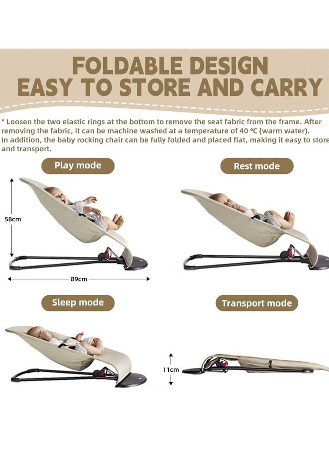 تاختيلا كرسي توازن محمول للأطفال حديثي الولادة، كرسي هزاز للأطفال، مقعد هزاز للأطفال، كرسي هزاز محمول مع اهتزازات مهدئة للأطفال من عمر 0 ​​إلى 6 أشهر - Image 5