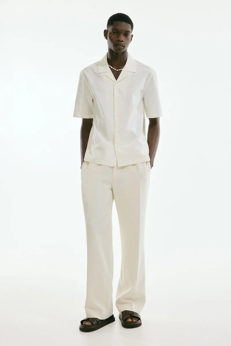 H&M Regular Fit Embroidered resort shirt