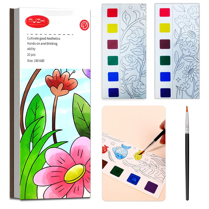JUNQIU US JUNQIU Watercolor Coloring Books for Kids Ages 48 Pocket Watercolor Painting Book for Toddlers Easter Basket Stuffers For Girls Boys Stocking Stuffers For Kids - Image 2