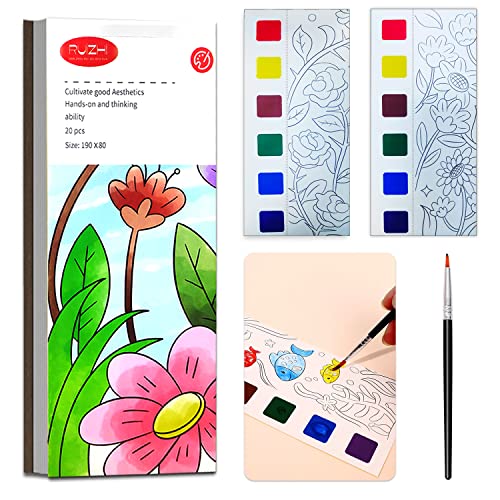 JUNQIU US JUNQIU Watercolor Coloring Books for Kids Ages 48 Pocket Watercolor Painting Book for Toddlers Easter Basket Stuffers For Girls Boys Stocking Stuffers For Kids - Image 1