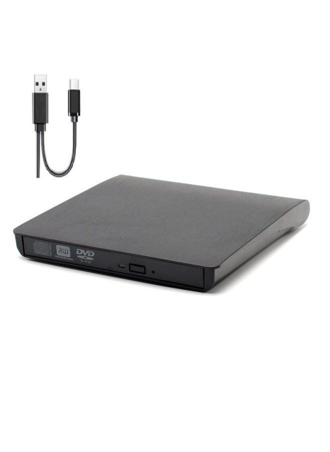 Generic Dual Interface Type-c USB External Optical Drive Box Notebook Desktop Computer External Mobile Brushed Optical Drive Box-color:usb3.0 Brushed-9.5mm Optical Drive Box  - Image 1
