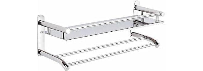 Filox Stainless Steel Towel Holder | Folding Towel Rack for Bathroom | Wall Mounted Towel Stand Hanger | Bathroom Storage Organizer Accessories - 1 Pack - Image 1
