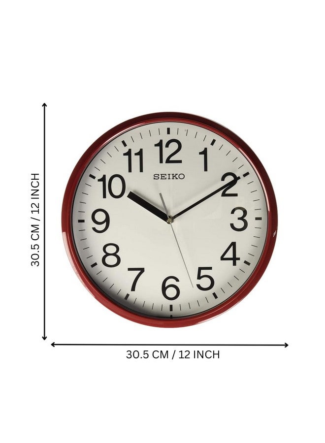 Seiko سايكو ساعة حائط بلاستيكية (حمراء) - Image 3