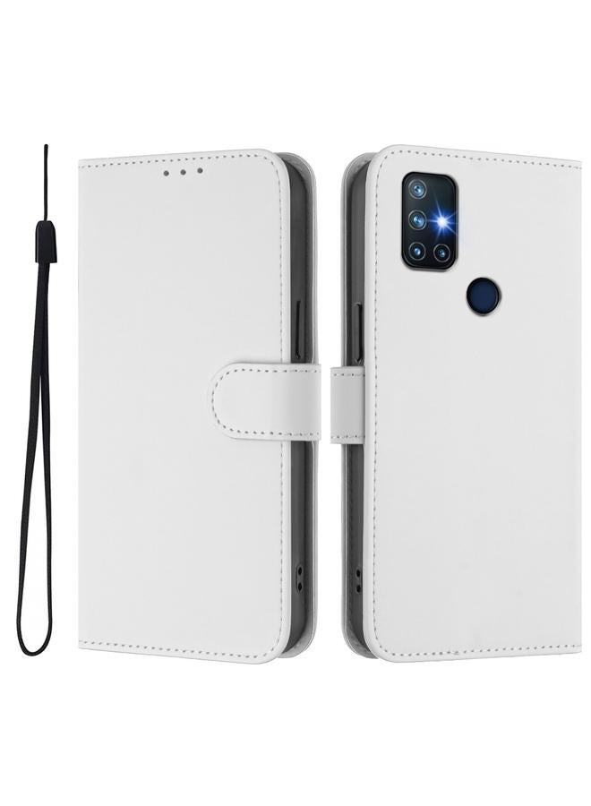 اس-توب جراب لهاتف OnePlus Nord N10 5G مصنوع من الجلد بلون سادة مع حبل تعليق - Image 2