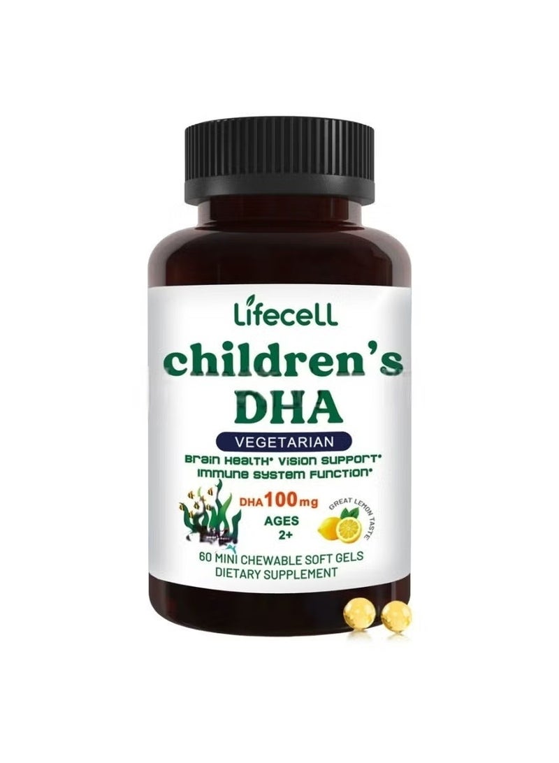 لايفسل أطفال نباتية مضغة DHA لصحة الدماغ نكهة الليمون 60 عدد - Image 4