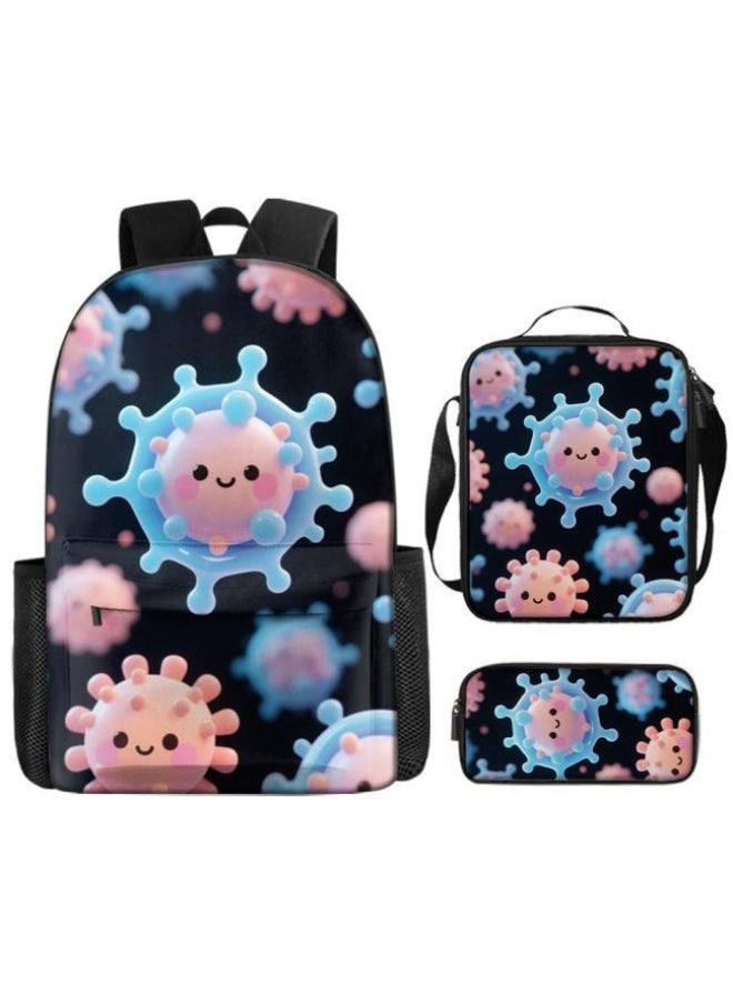 Generic - Cute cartoon print three-piece set! Backpack + handbag + pen bag combination | Multi-scene for student and children's outing - 416 - Image 1
