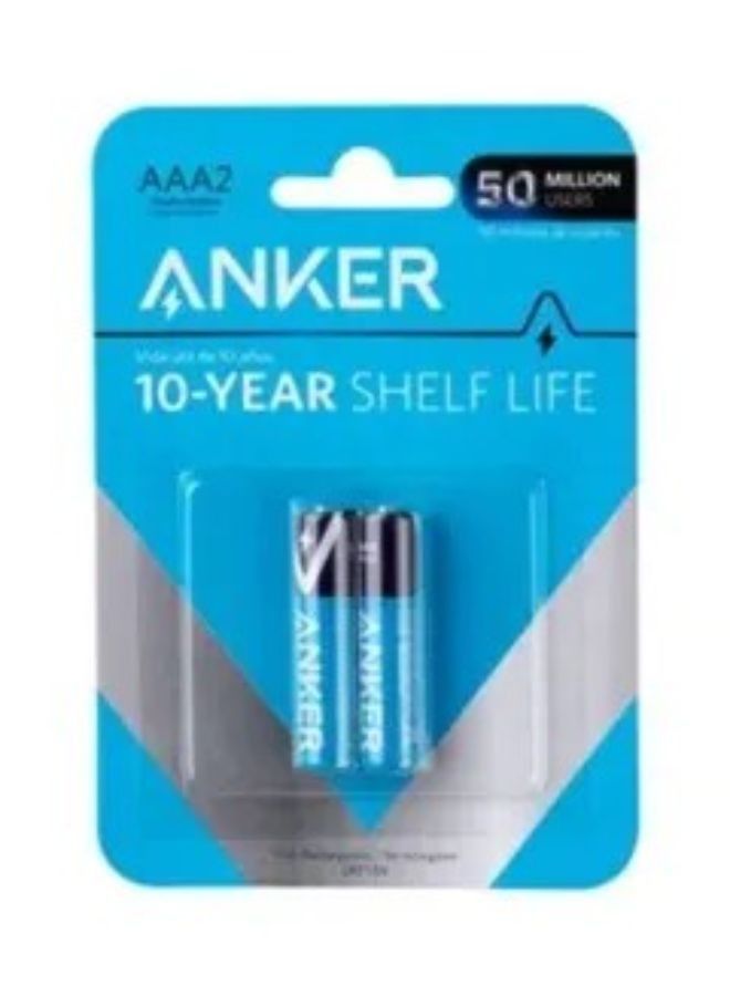 Anker Pack Of 2 AAA Alkaline Batteries Blue Black White - Image 1