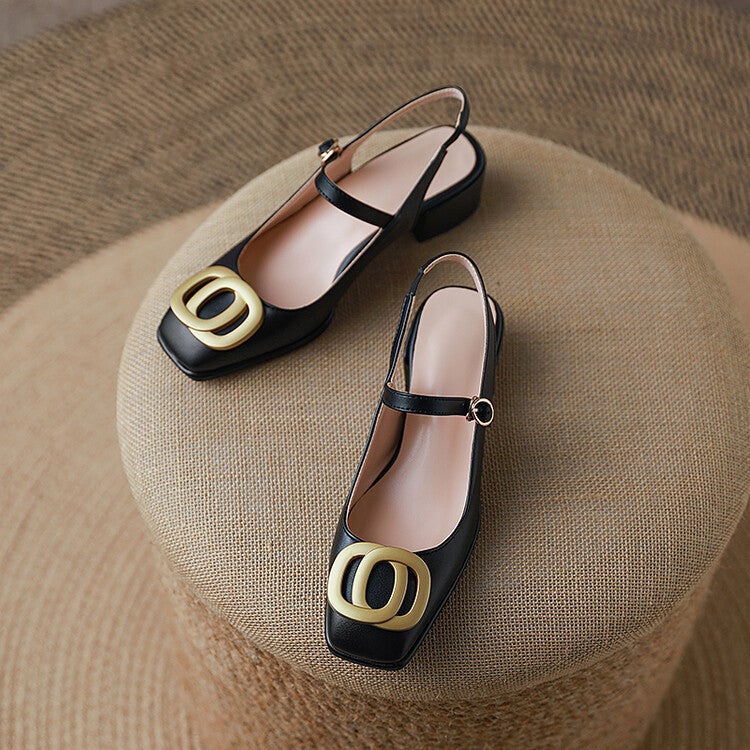Dropshopping New Products 2022 31-43 Thick Heel Square Head Simple Women'S Fashion Sandals - Image 1