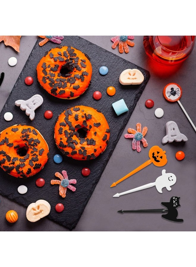 Romooa 10 Pieces Halloween Picks for Bento Box 2.4 Inch Cute Cartoon Food Pick Pumpkin Cat Ghost Food Toothpicks Fruit Box Picks for Holiday Party Birthday Wedding Mini Multicolored - Image 4