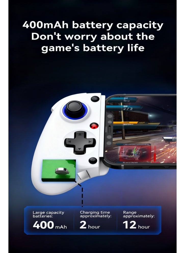 Wireless Game Controller for iOS/Android/ipad/PC/Switch, Bluetooth Stretching Handle with Hall Linear Trigger, D11 Gamepad, Dual Vibration Motors Macro Back on - Image 3