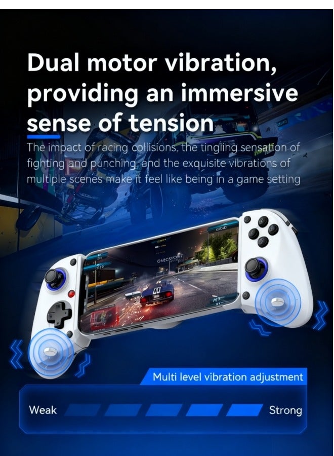 Wireless Game Controller for iOS/Android/ipad/PC/Switch, Bluetooth Stretching Handle with Hall Linear Trigger, D11 Gamepad, Dual Vibration Motors Macro Back on - Image 4