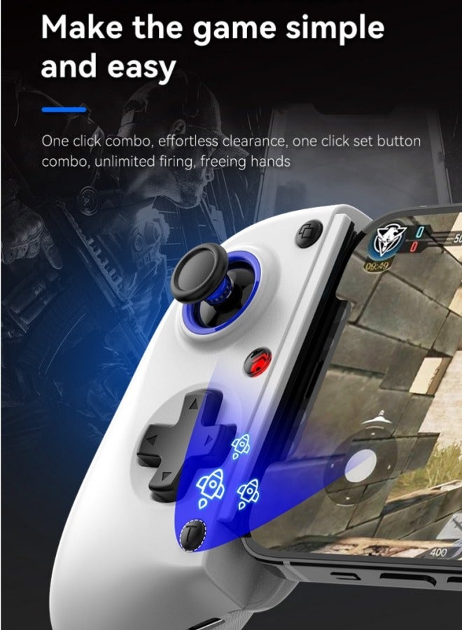 Wireless Game Controller for iOS/Android/ipad/PC/Switch, Bluetooth Stretching Handle with Hall Linear Trigger, D11 Gamepad, Dual Vibration Motors Macro Back on - Image 5