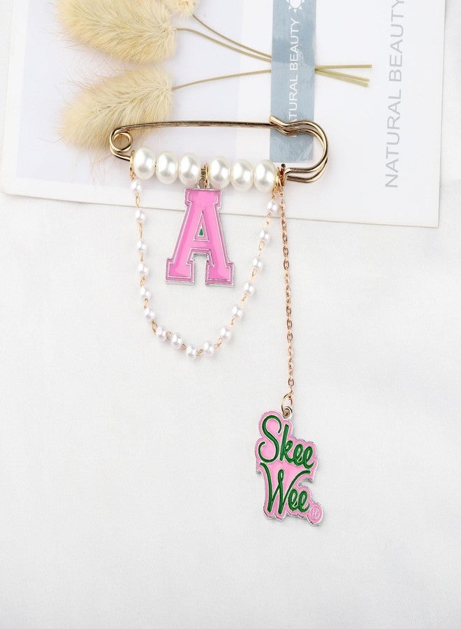 MYOSPARK Sorority Jewelry Pink and Green Sorority Brooch Pin Gift Greek Sorority Paraphernalia Gift (A-S Pin2) - Image 3