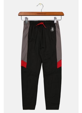 Kids Boy Drawstring Side Pocket  Track Pants, Black