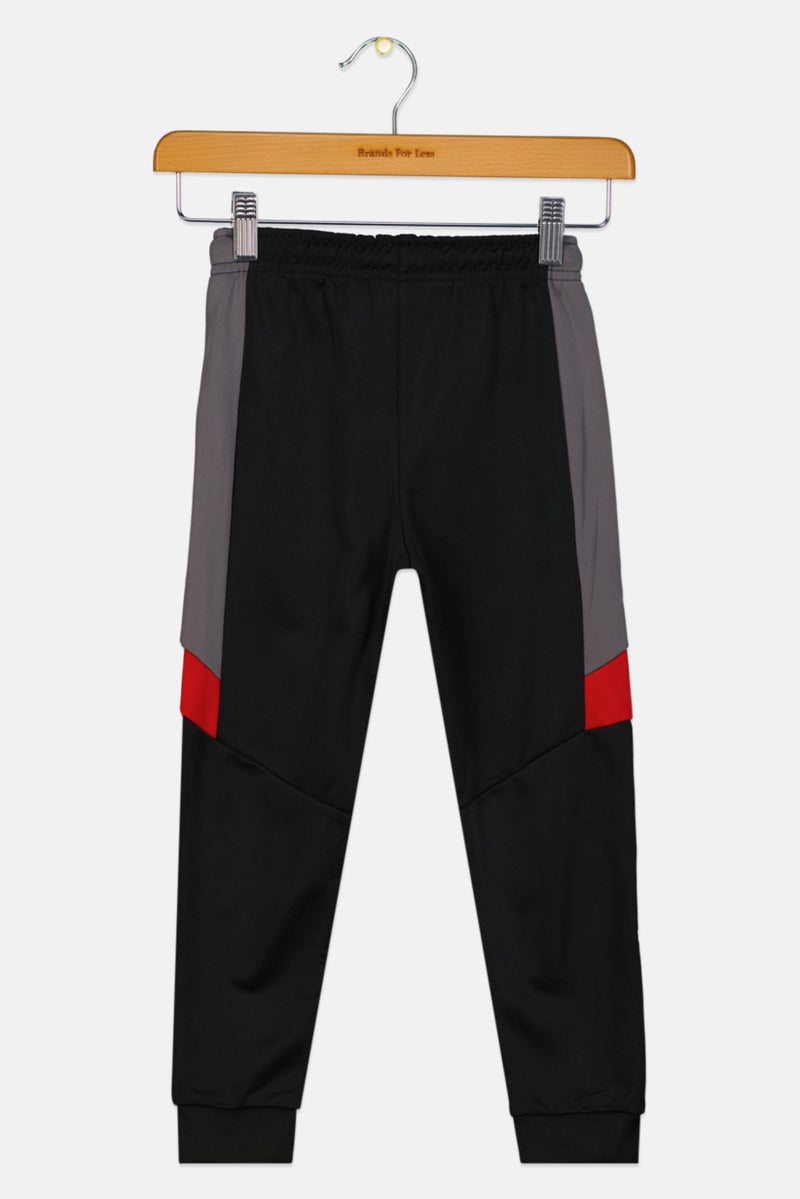 Body Glove بنطال رياضي للأولاد بسحّاب وجيب جانبي، أسود/رمادي/أحمر - Image 2