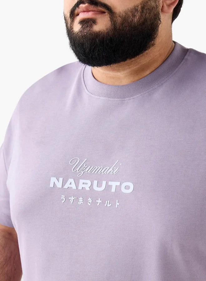 Maxim  Men Regular Fit Crew Neck Short Sleeves Naruto Uzumaki Print T-shirt for Men | Best Price UAE