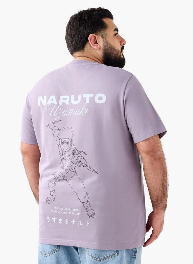 Maxim  Men Regular Fit Crew Neck Short Sleeves Naruto Uzumaki Print T-shirt for Men | Best Price UAE