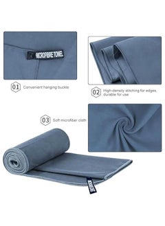 MIXDE 2 Pack Quick Drying Towel, Gym Towel Swimming Towel for Men Women Microfiber Travel Towel Fast Dry for Beach Gym Backpacking Sports Yoga Swim Use, Navy Blue, 40 x 80CM and 76 x 152CM (Navy Blue)  - Image 3