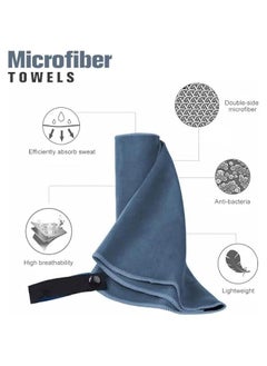 MIXDE 2 Pack Quick Drying Towel, Gym Towel Swimming Towel for Men Women Microfiber Travel Towel Fast Dry for Beach Gym Backpacking Sports Yoga Swim Use, Navy Blue, 40 x 80CM and 76 x 152CM (Navy Blue)  - Image 4