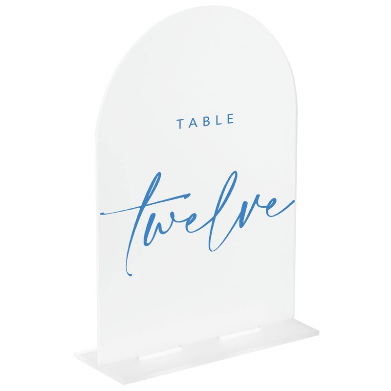 JINMURY 10 Pack Frosted Acrylic Arch Sign with Stand  5x7 Inch Blank Frosted Acrylic Table Sign with Base DIY Arch Wedding Signage Table Numbers Events  Parties