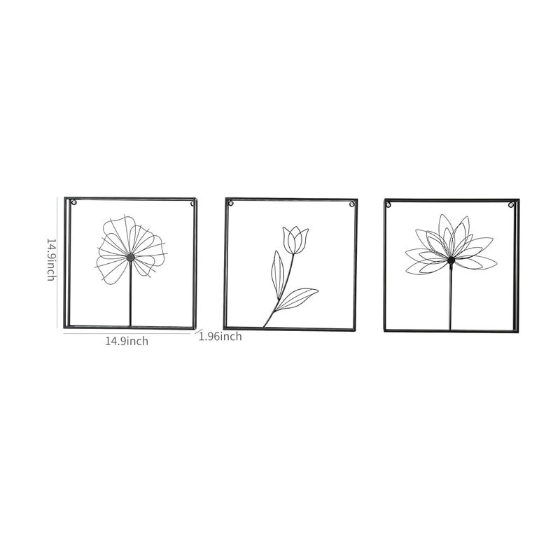 Framing Hub Metal Wall Decor Leaf Wall Hanging Decoration Set of 3 Metal Wall Art Home Decor for Living Room Office Bedroom Hotel Design 5 - Image 3