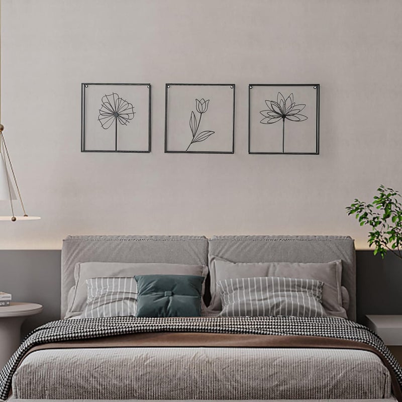 Framing Hub Metal Wall Decor Leaf Wall Hanging Decoration Set of 3 Metal Wall Art Home Decor for Living Room Office Bedroom Hotel Design 5 - Image 4