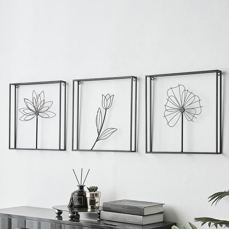 Framing Hub Metal Wall Decor Leaf Wall Hanging Decoration Set of 3 Metal Wall Art Home Decor for Living Room Office Bedroom Hotel Design 5 - Image 1