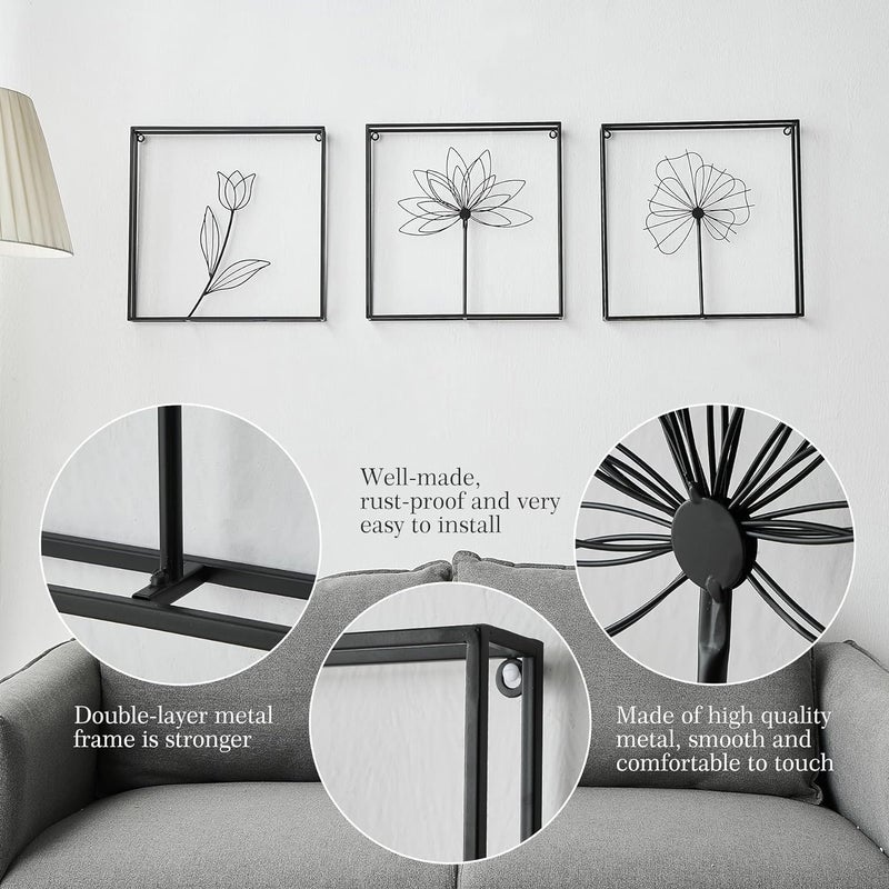 Framing Hub Metal Wall Decor Leaf Wall Hanging Decoration Set of 3 Metal Wall Art Home Decor for Living Room Office Bedroom Hotel Design 5 - Image 2