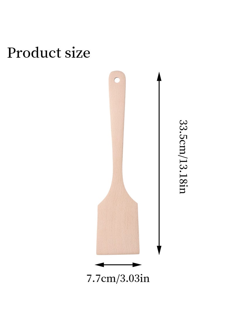 Generic 2 Pcs Wooden Spatula Set, Non-Stick Turner for Cooking, 33cm, Heat Resistant Kitchen Utensils for Mixing, Frying, Stirring  - Image 2