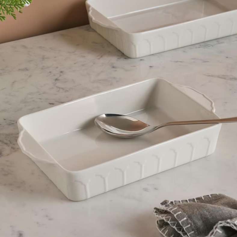 Pan Home Elmira Porcelain Rectangular Baking Dish 34x20x6cm -White - 202CWD9900170 - Image 1