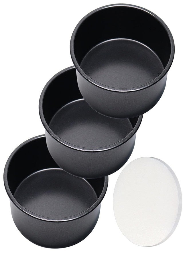 Goalfly 6 Inch Cake Pan Set of 3, Round Cake Pans with 100 Pieces Parchment Paper, Cake Baking Pans, Cake Tins for Baking - Image 1