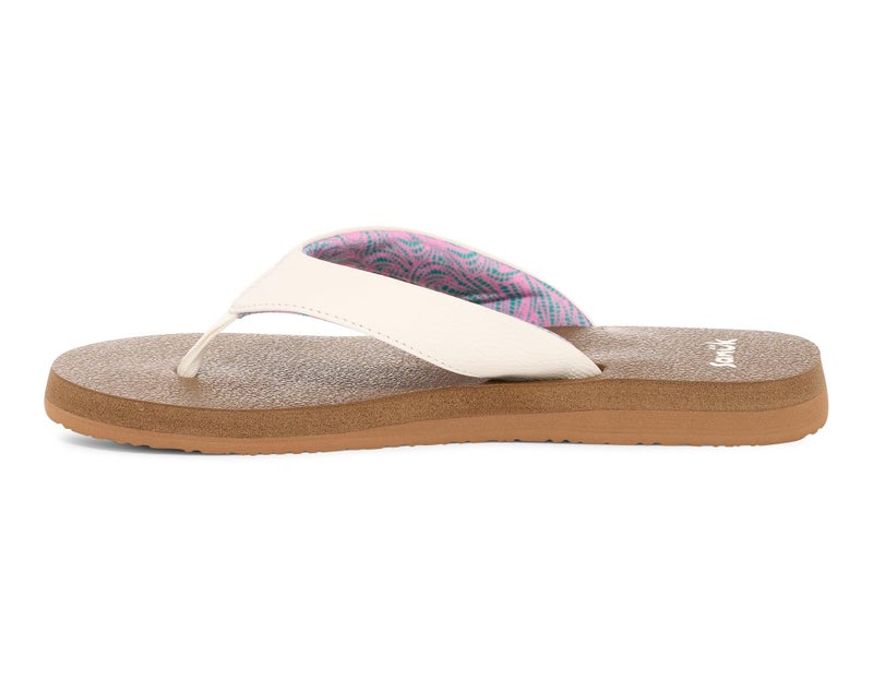 Sanuk Yoga Mat II | Flip Flops for Women | Yoga Sandals For Women | Women's Beach Sandals | Memory Foam Footbed, White, 8 - Image 2