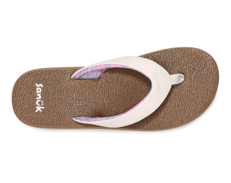 Sanuk Yoga Mat II | Flip Flops for Women | Yoga Sandals For Women | Women's Beach Sandals | Memory Foam Footbed, White, 8 - Image 4