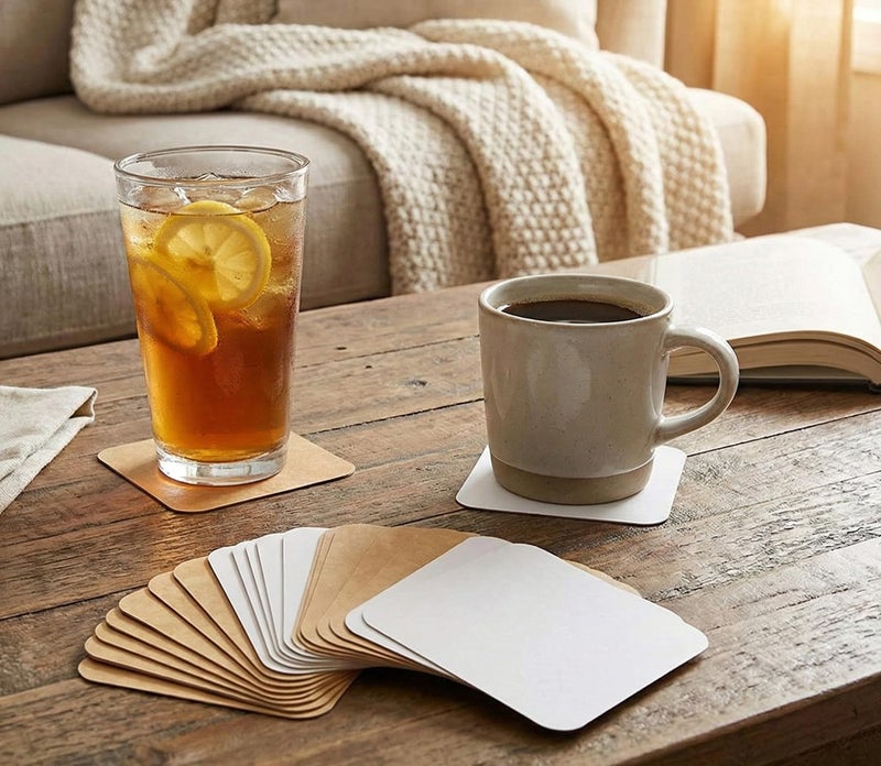 eSplanade Disposable Coaster - (Set of 100) - Use and Throw Reversible Coasters - Perfect for Bar, Hotel, Restaurant Purpose & Parties (Brown Square) - Image 3
