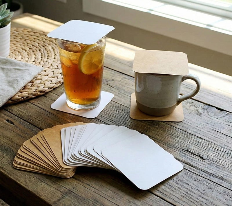 eSplanade Disposable Coaster - (Set of 100) - Use and Throw Reversible Coasters - Perfect for Bar, Hotel, Restaurant Purpose & Parties (Brown Square) - Image 2
