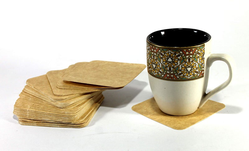 eSplanade Disposable Coaster - (Set of 100) - Use and Throw Reversible Coasters - Perfect for Bar, Hotel, Restaurant Purpose & Parties (Brown Square) - Image 5