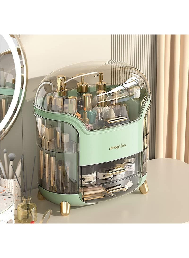 Makeup Organizer and Storage  Cosmetics Organizer Box for Countertop with Lid & Drawers Cosmetics Skincare Organizers with Waterproof & Dustproof Cover - Image 1