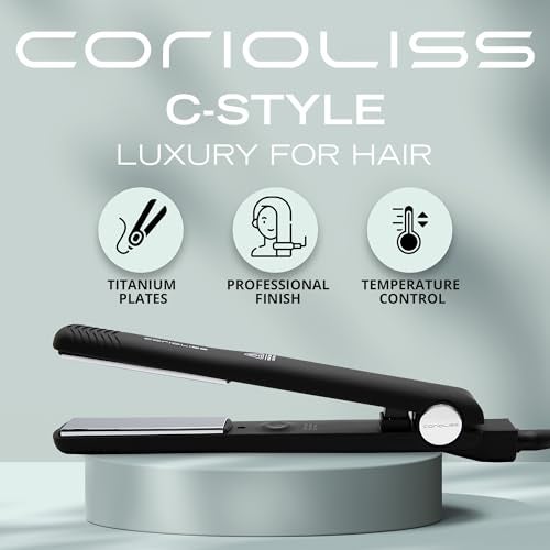 Corioliss C Style | Hair Straightener for Women | Titanium Plate for Fine Hair | Professional Iron with Temperature Control (Black Soft Touch) - Image 2