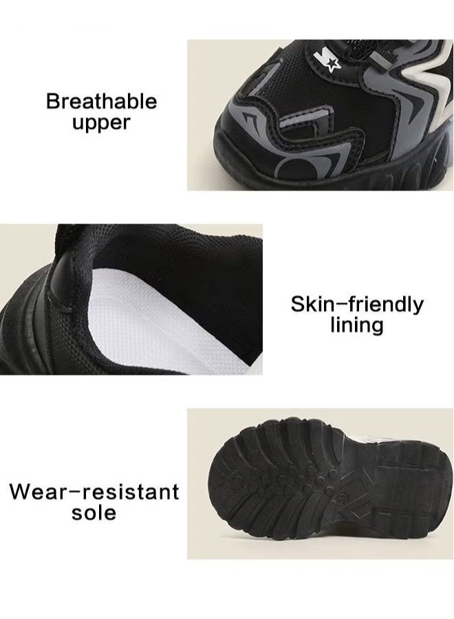 Kids Stylish Chunky Sneakers with Automatic Lace-up Design, Lightweight Breathable Shoes for Kids, Non Slip Sports Shoes, Shock Absorbing Athletic Shoes with Soft Lining, Suitable for Daily Wear and Outdoor Activities - Image 5