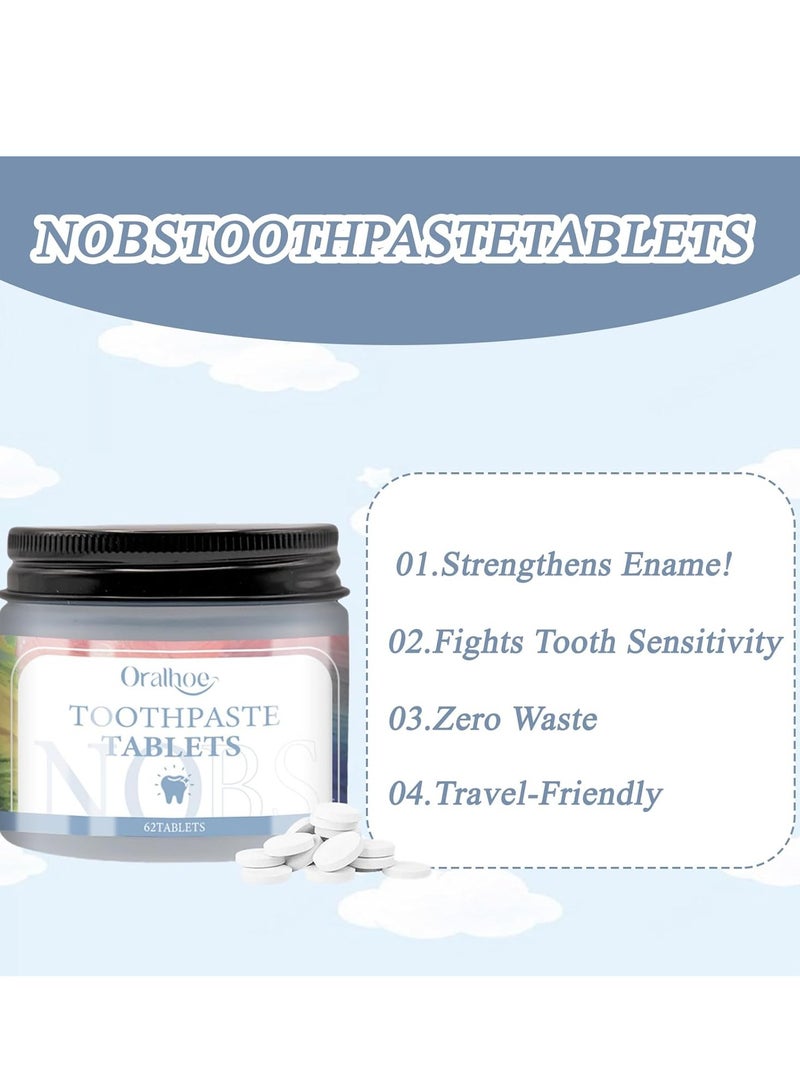 Hydroxyapatite Chewable Toothpaste Tabs - Eco-Friendly, Non-Toxic Formula, Ideal for Travel, Fresh Mint Flavor, Zero Waste Dental Care  - Image 2
