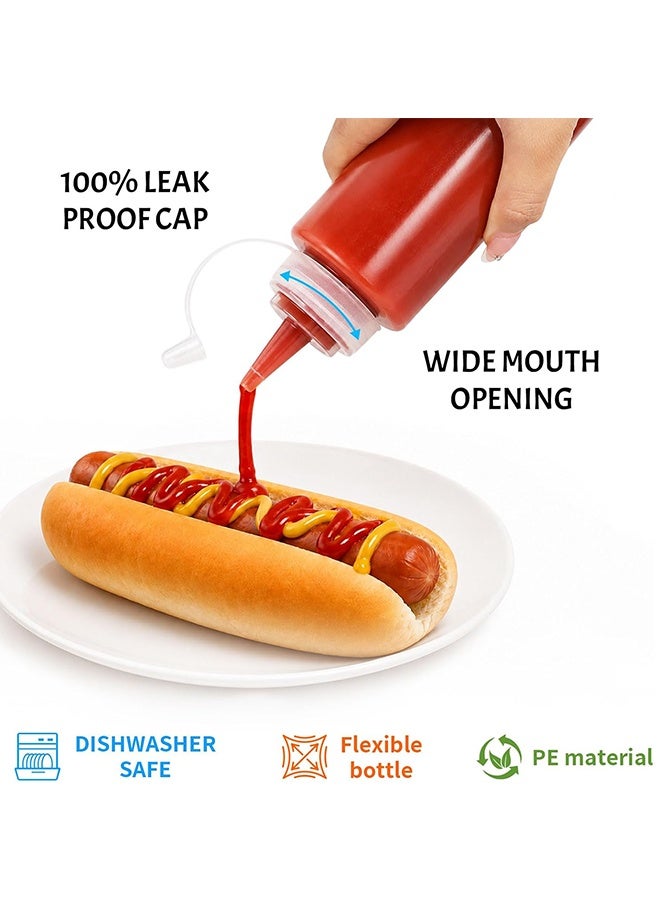 Depend 3-Packs Plastic Squeeze Sauce Bottles, Plastic Condiment Bottle, Squeezer Clear With Nozzle Caps, Reusable Squeeze Condiment Bottles Dispensers Suitable For Mustard Olive Oil Jam Ketchup Salad Dressing (250ML) - Image 5